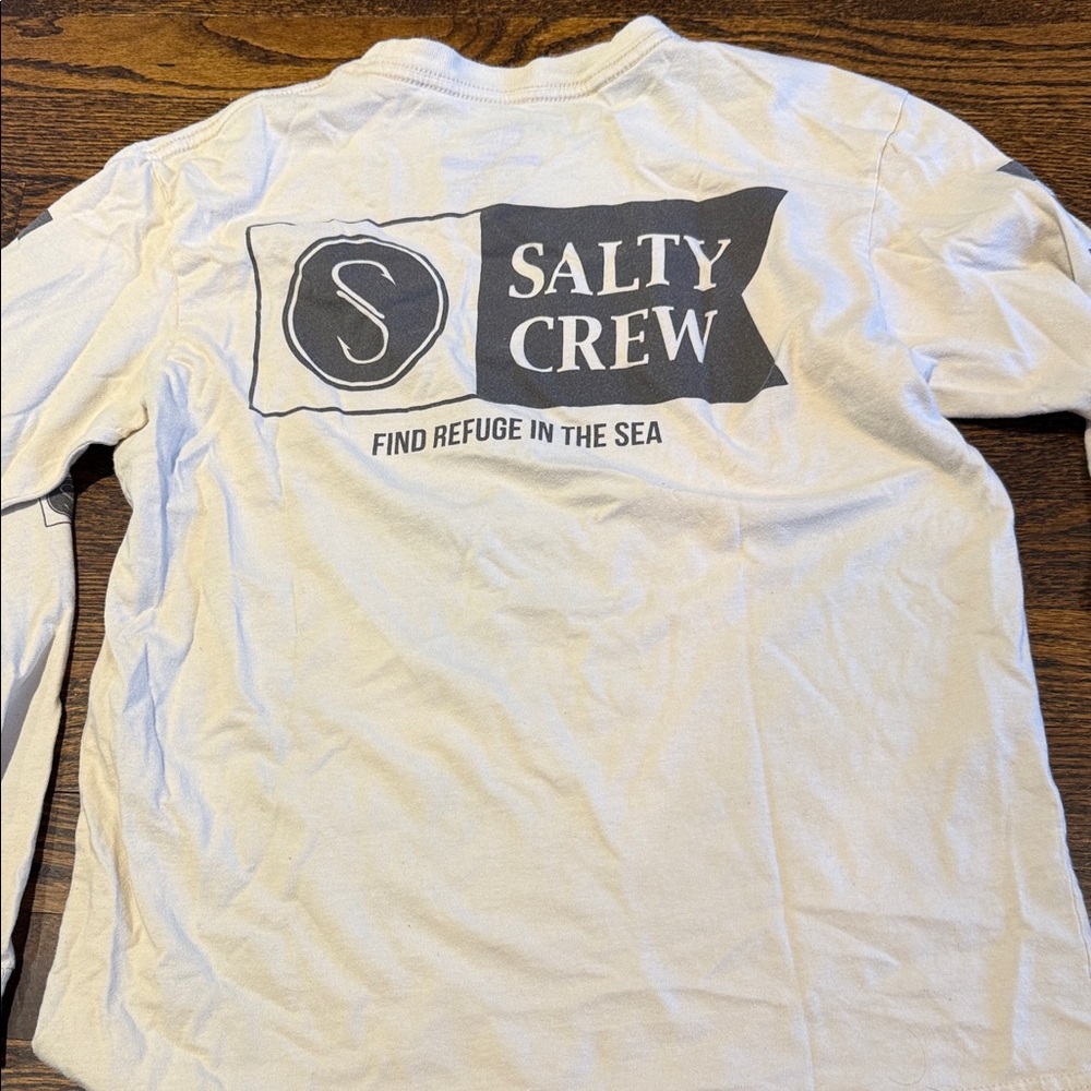 Salty Crew Men’s Long Sleeve Logo Tee - White - Picture 5 of 7